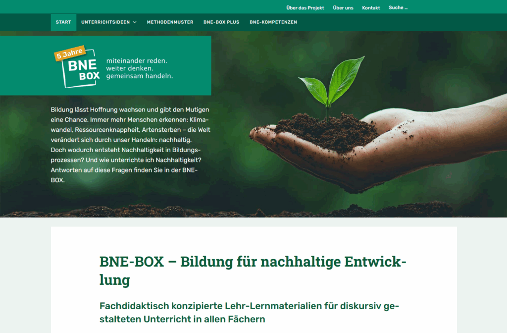 BNE-Seite - Materialseiten für BNE